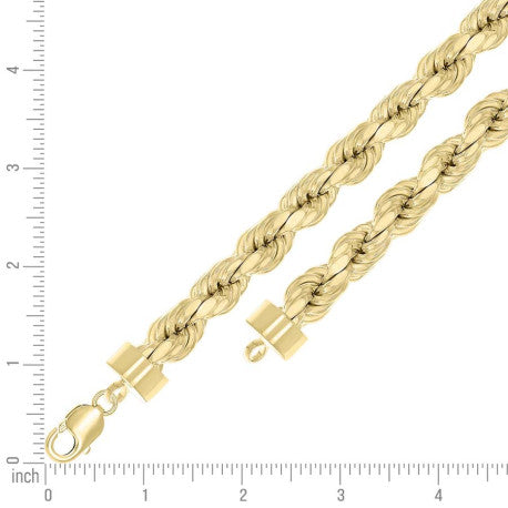 925 Silver Hollow Rope Chain 12mm