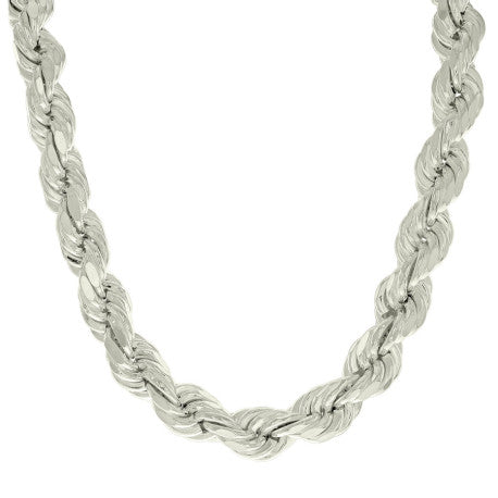 925 Silver Hollow Rope Chain 12mm
