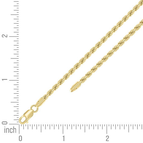 925 Silver Hollow Rope Chain 3mm