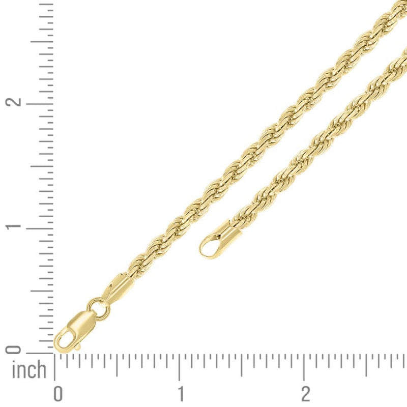 925 Silver Hollow Rope Chain 4mm
