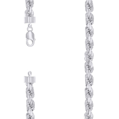 925 Silver Hollow Rope Chain 8.2mm