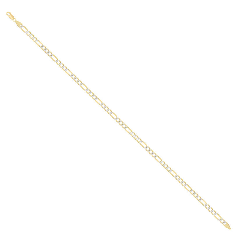 925 Silver Pave Super Flat Figaro Chain 2.6mm