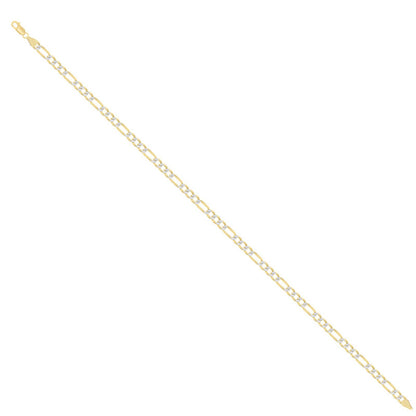 925 Silver Pave Super Flat Figaro Chain 2.6mm