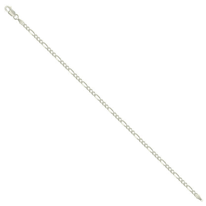 925 Silver Pave Super Flat Figaro Chain 2.6mm