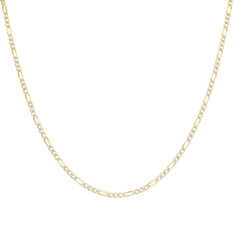 925 Silver Pave Super Flat Figaro Chain 2.6mm