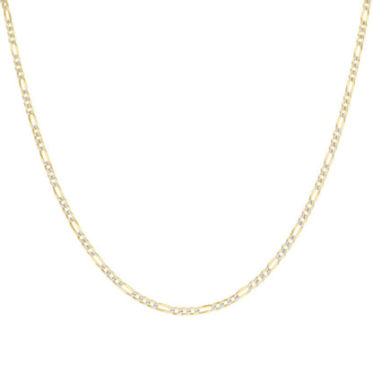 925 Silver Pave Super Flat Figaro Chain 2.6mm