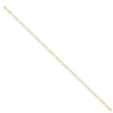 925 Silver Pave Super Flat Figaro Chain 2.6mm