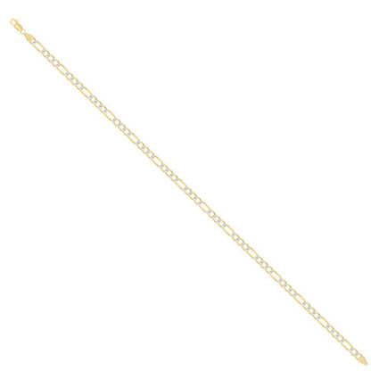 925 Silver Pave Super Flat Figaro Chain 2.6mm