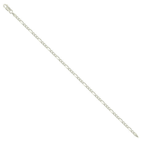 925 Silver Pave Super Flat Figaro Chain 2.6mm