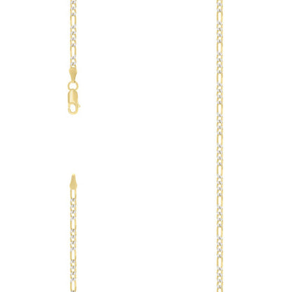 925 Silver Pave Super Flat Figaro Chain 2.6mm