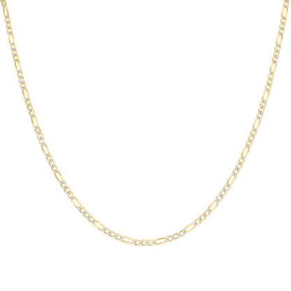 925 Silver Pave Super Flat Figaro Chain 2.6mm
