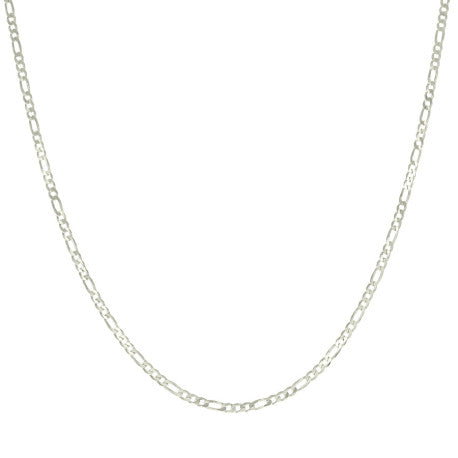 925 Silver Pave Super Flat Figaro Chain 2.6mm
