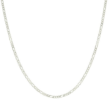 925 Silver Pave Super Flat Figaro Chain 2.6mm