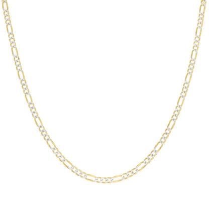 925 Silver Pave Super Flat Figaro Chain 3.6mm