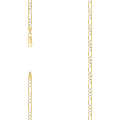 925 Silver Pave Super Flat Figaro Chain 3.6mm