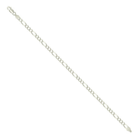 925 Silver Pave Super Flat Figaro Chain 3.6mm