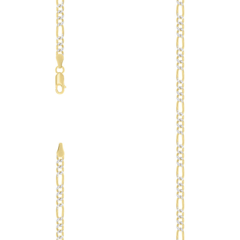925 Silver Pave Super Flat Figaro Chain 3.6mm
