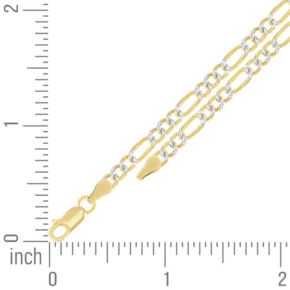 925 Silver Pave Super Flat Figaro Chain 3.6mm