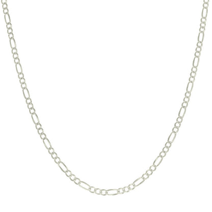 925 Silver Pave Super Flat Figaro Chain 3.6mm