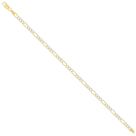 925 Silver Pave Super Flat Figaro Chain 3.6mm