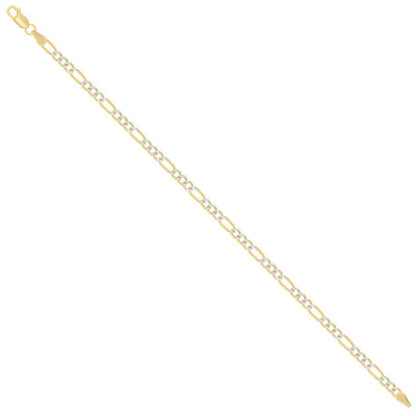 925 Silver Pave Super Flat Figaro Chain 3.6mm