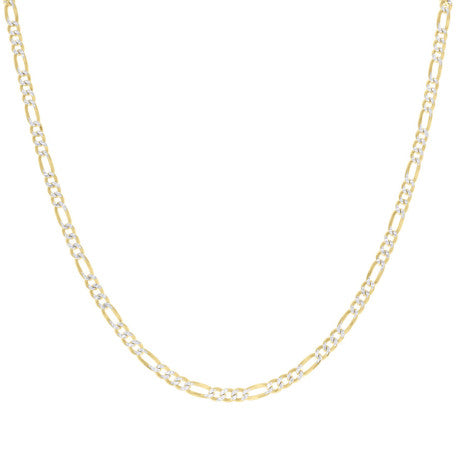 925 Silver Pave Super Flat Figaro Chain 3.6mm
