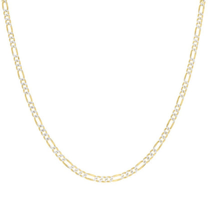 925 Silver Pave Super Flat Figaro Chain 3.6mm