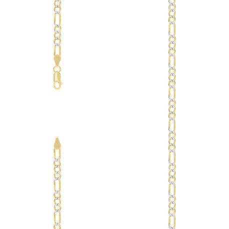 925 Silver Pave Super Flat Figaro Chain 4.0mm