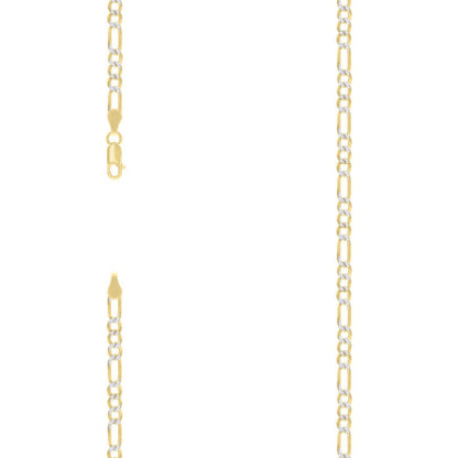 925 Silver Pave Super Flat Figaro Chain 4.0mm