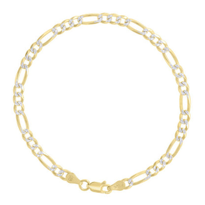 925 Silver Pave Super Flat Figaro Chain 4.0mm