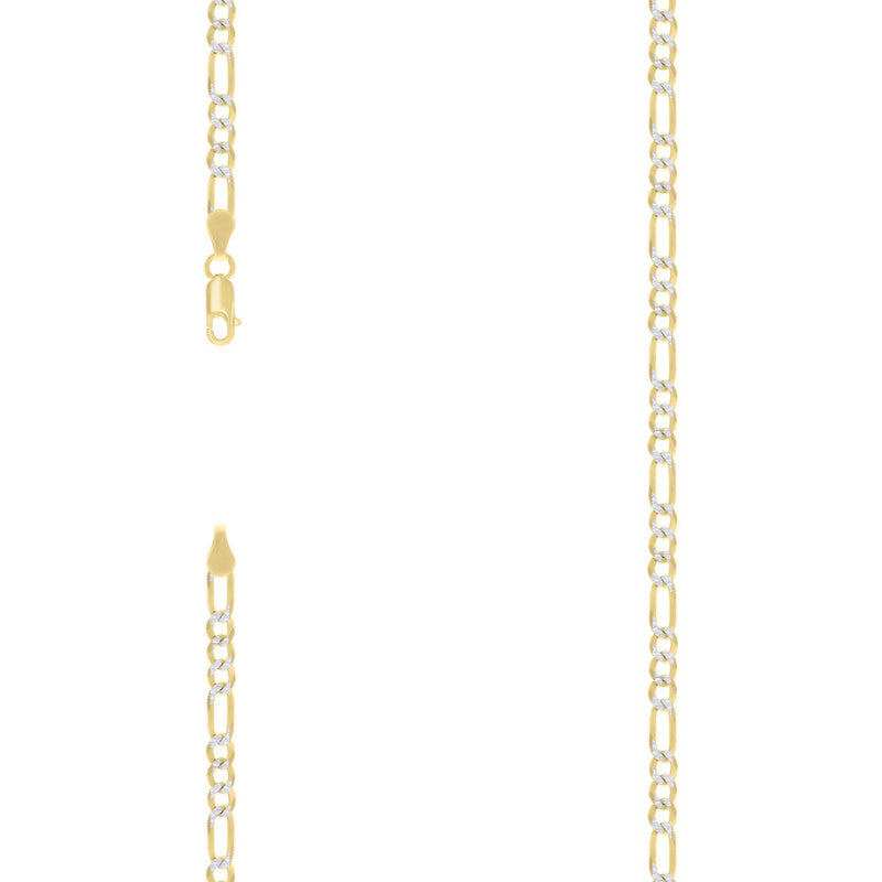 925 Silver Pave Super Flat Figaro Chain 4.0mm