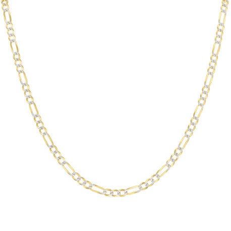 925 Silver Pave Super Flat Figaro Chain 4.0mm