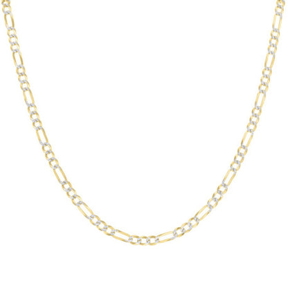 925 Silver Pave Super Flat Figaro Chain 4.0mm