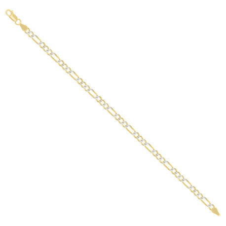 925 Silver Pave Super Flat Figaro Chain 4.0mm