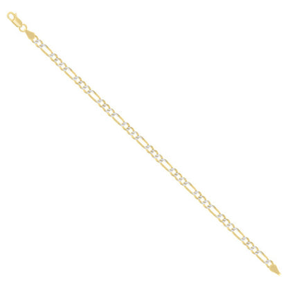 925 Silver Pave Super Flat Figaro Chain 4.0mm