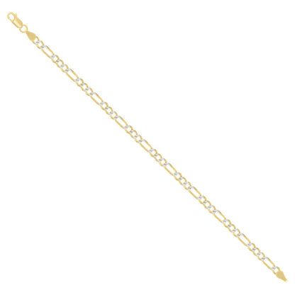 925 Silver Pave Super Flat Figaro Chain 4.0mm