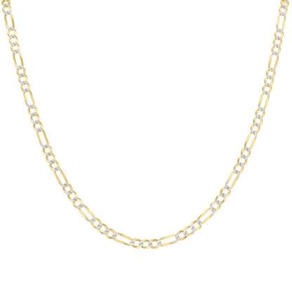 925 Silver Pave Super Flat Figaro Chain 4.0mm