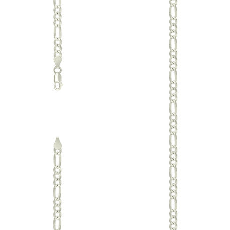 925 Silver Pave Super Flat Figaro Chain 4.5mm