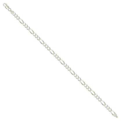 925 Silver Pave Super Flat Figaro Chain 4.5mm