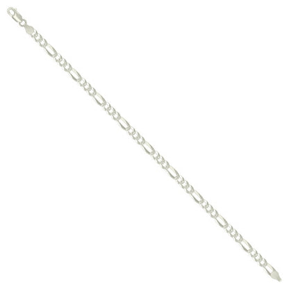 925 Silver Pave Super Flat Figaro Chain 4.5mm