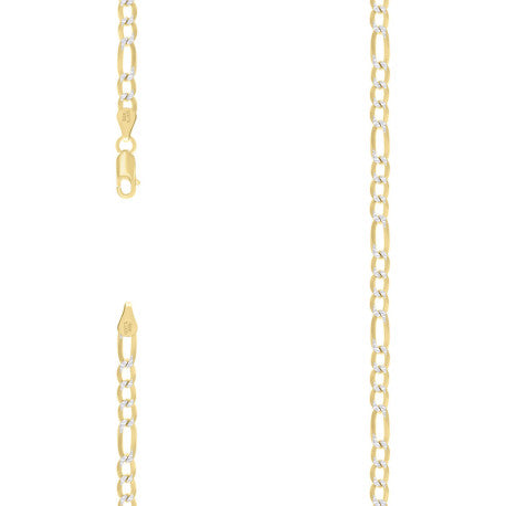 925 Silver Pave Super Flat Figaro Chain 4.7mm