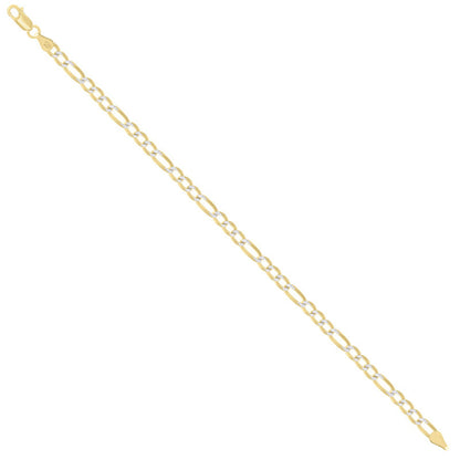 925 Silver Pave Super Flat Figaro Chain 4.7mm