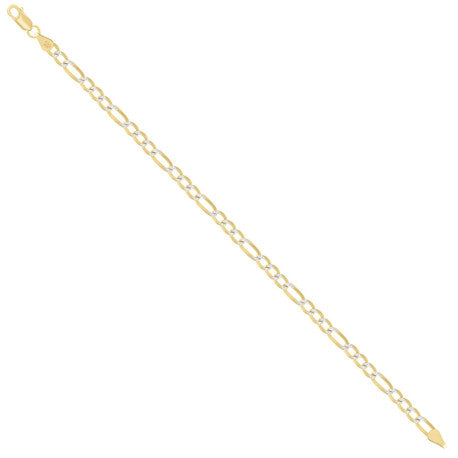 925 Silver Pave Super Flat Figaro Chain 4.7mm