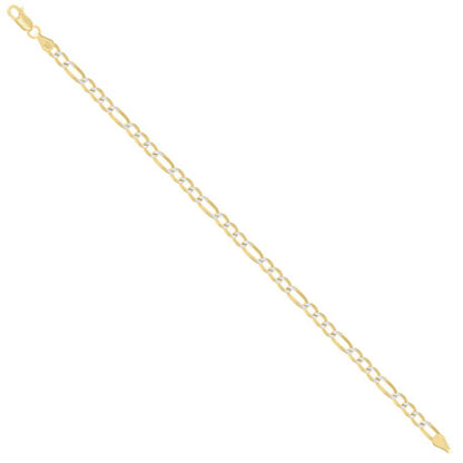 925 Silver Pave Super Flat Figaro Chain 4.7mm