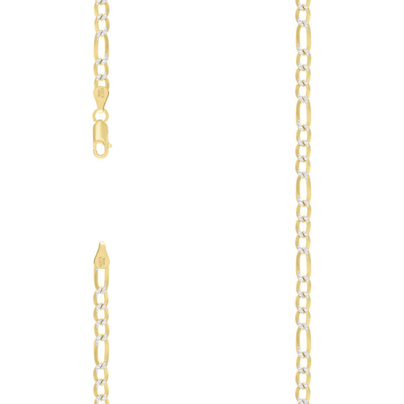 925 Silver Pave Super Flat Figaro Chain 4.7mm