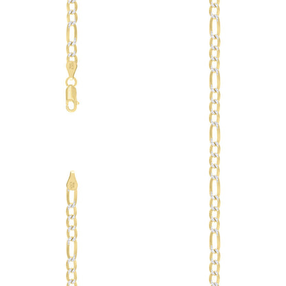 925 Silver Pave Super Flat Figaro Chain 4.7mm