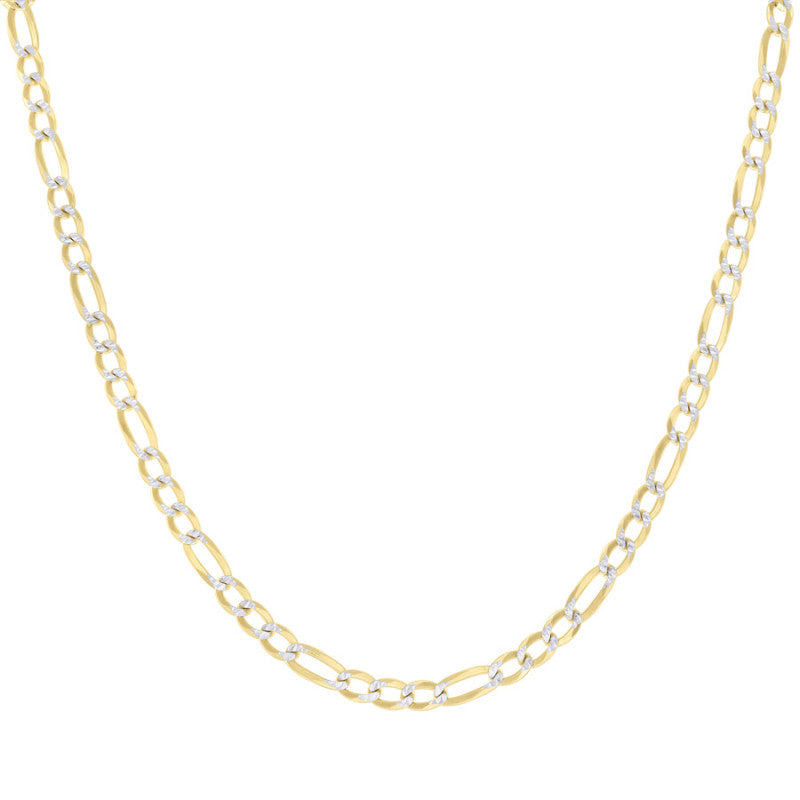 925 Silver Pave Super Flat Figaro Chain 4.7mm