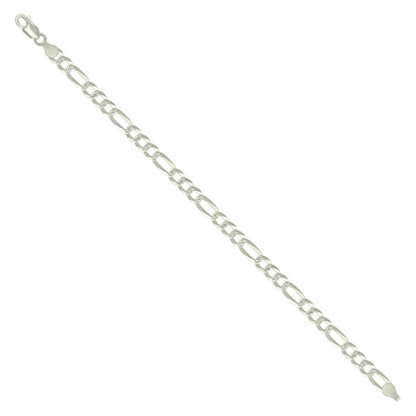 925 Silver Pave Super Flat Figaro Chain 5.7mm