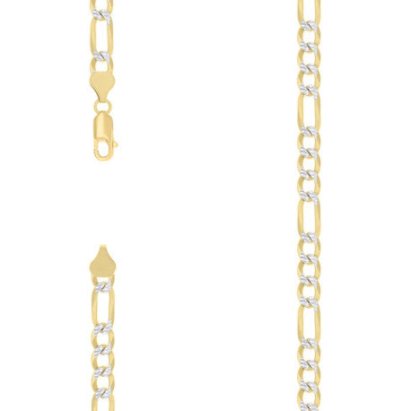 925 Silver Pave Super Flat Figaro Chain 6.7mm