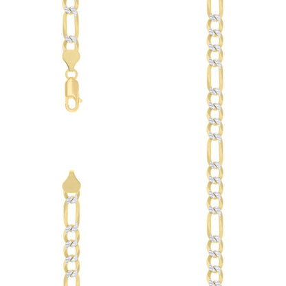 925 Silver Pave Super Flat Figaro Chain 6.7mm